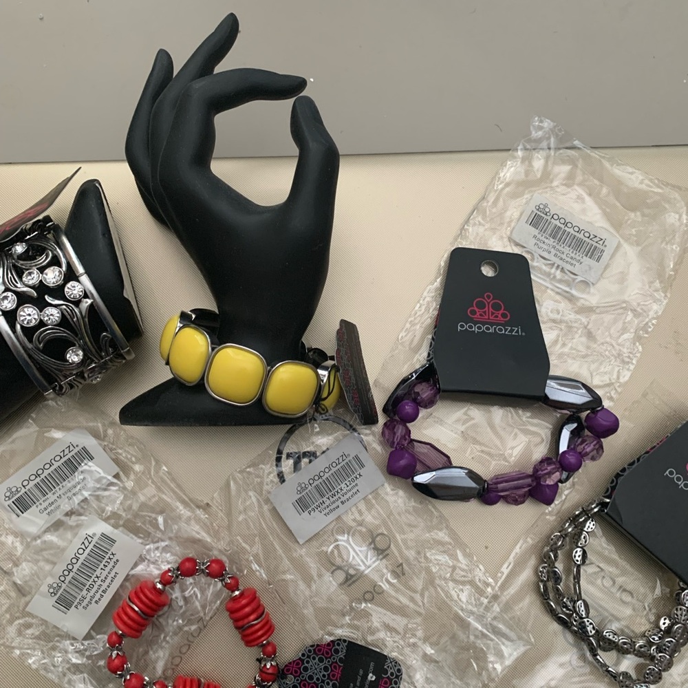 Paparazzi Jewelry Collection with Yellow, Purple, and Red Highlights 5 total